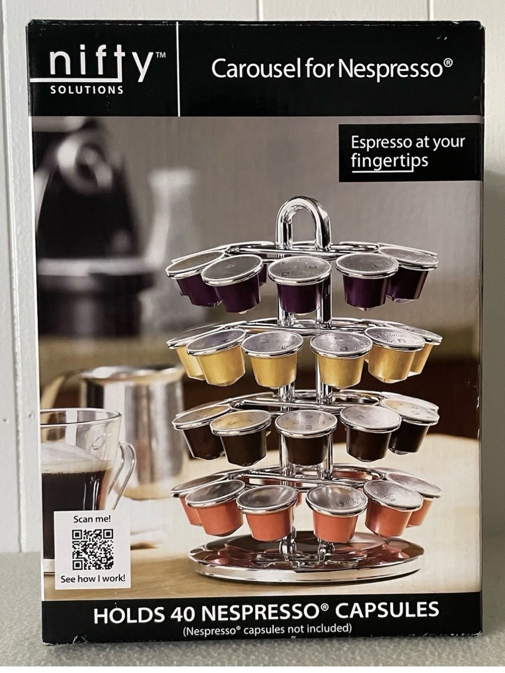 Nifty Solutions Chrome Coffee Capsule Carousel - Silver